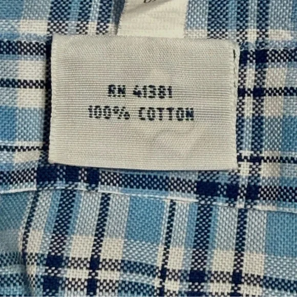 Ralph Lauren Luxury Oxford Men's XL White & Blue Checkered Plaid Shirt Excellent - Picture 8 of 8